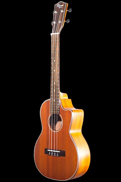 ohana all solid mahogany tenor ukulele with built in EQ TK 35CE front