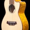 Ohana acoustic electric solid spruce and willow concert ukulele with cut away CK 70WCE front details